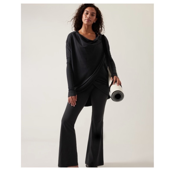 Athleta Purana Wrap Sweatshirt // Black - Picture 3 of 12